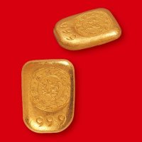 清末民初“广州景福金铺千足纯金条”一两金锭