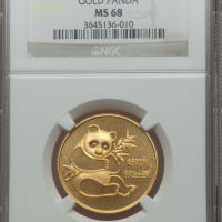 1982年熊猫金币1/2盎司 NGC MS 68
