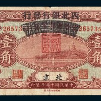察哈尔商业银行改西北银行发行北京壹角