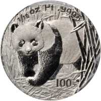 2002年熊猫纪念铂币1/10盎司 PCGS Proof 66