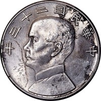 1934民国二十三年孙中山像一圆