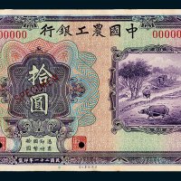 中国农工银行汉口拾圆单正面样票