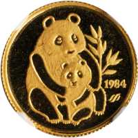 1984年熊猫金牌。1.5克