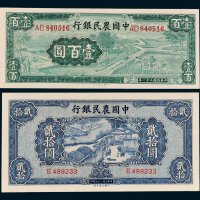 民国中国农民银行纸币二枚