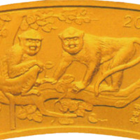 2004甲申猴年生肖200元扇形纪念金币