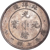 1908光绪三十四年北洋造光绪元宝长尾短云版七钱二分