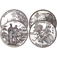 香港洋紫荆纪念章及龙图纪念章各一枚，共计两枚