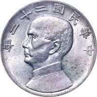 1933民国二十二年孙中山像一圆