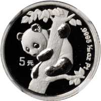 1996年熊猫纪念铂币1/20盎司 NGC PF 69