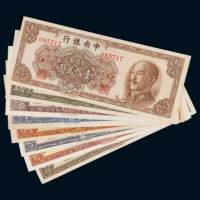 1948-1949年中央银行金圆券一组八枚