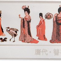 1998年唐代簪花仕女图彩银币50元一枚全