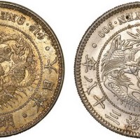 1905年明治三十八年一圆银币二枚