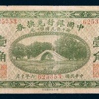 民国六年(1917年)中国银行兑换券张家口壹角