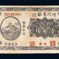 河北省银行天津铜元陆拾枚