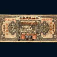 东三省官银号加盖“满洲中央银行”复加盖“察南银行”壹圆