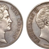 1842年、1852年德国邦国银币各一枚