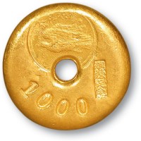 “广州福源足金”一两金饼