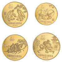 1980年奥委会纪念1元铜锌合金币四枚全