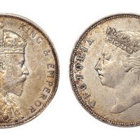 1894年、1905年香港半圆银币各一枚
