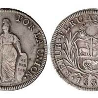 1833年秘鲁自由女神像银币