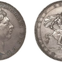 1819年英国乔治三世国王像1克朗银币