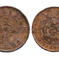 1906年丙午户部大清铜币中心“皖”二十文