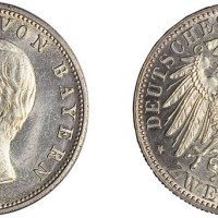 1905年德国巴伐利亚2马克银币
