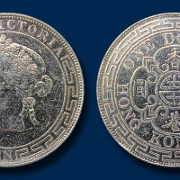 香港维多利亚女王壹圆银币一枚