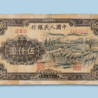 第一版人民币伍仟圆“牧羊”一枚
