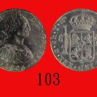 1805/4年(Mo TH)墨西哥银币 8RMexico: Silver 8 R, 1805/4 Mo TH. PCGS Genuine, Tooled - AU Details 金盾真币