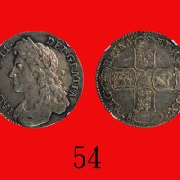 1687年英国占士二世银币 1/2克朗Great Britain: James II, Half Crown, 1687, second bust. NGC XF45