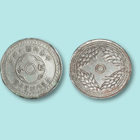 民国十四年四川嘉禾伍分镍币一枚