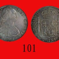 1791年(Mo FM)墨西哥银币 8RMexico: Silver 8 R, 1791 Mo FM. PCGS Genuine, Smoothed - XF Details 金盾真币