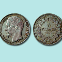 1852年法国拿破仑5法郎银币