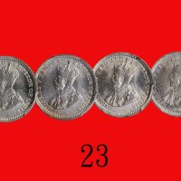 1933年香港乔治五世银币伍仙，评级品四枚George V, Silver 5 Cents, 1933 (Ma C10). SOLD AS IS/NO RETURN. PCGS MS64, 65, 6