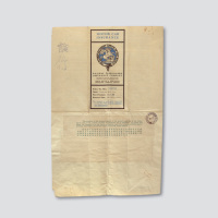 1942年作为华北汽车保险公会会员的总部设在伦敦的“火车乘客保险公司”之摩托车保单一件