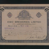 1940年共商怡和啤酒有限公司500股股票一枚