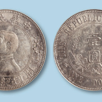 1912年孙中山像开国纪念币（下五星版）一枚