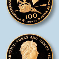 1979年英属图克斯和凯克斯群岛100克朗英国王子纪念金币