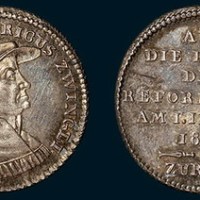 1819年瑞士宗教改革300周年纪念1D金币试打银样（KM-M2）
