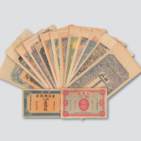 清代、民国钱庄票一组十六枚