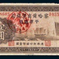 民国二十二年（1933年）察哈尔商业钱局平津通用张家口壹圆