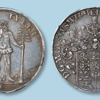 1721年德国不伦瑞克-沃尔夫布特尔半圆银币（小伤）