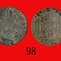 1779年(Mo FF)墨西哥银币 8RMexico: Silver 8 R, 1793 Mo FF. PCGS Genuine, Chopmark - AU Details 金盾真币