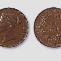 1845年英国东印度公司1分铜币
