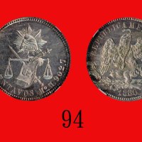 1886年(Mo M.)墨西哥银币 25仙Mexico: Silver 25 Centavos, 1886 Mo M. NGC MS63