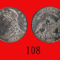 1836年美国银币半元U.S.A.: Silver 50 Cents, 1836, Capped Bust. SEGS MS61
