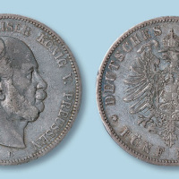 1876年德国普鲁士5马克银币
