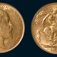 1910年英国1/2SOVEREIGN金币