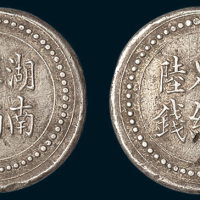 1906年湖南阜南官局省平足纹陆钱银饼